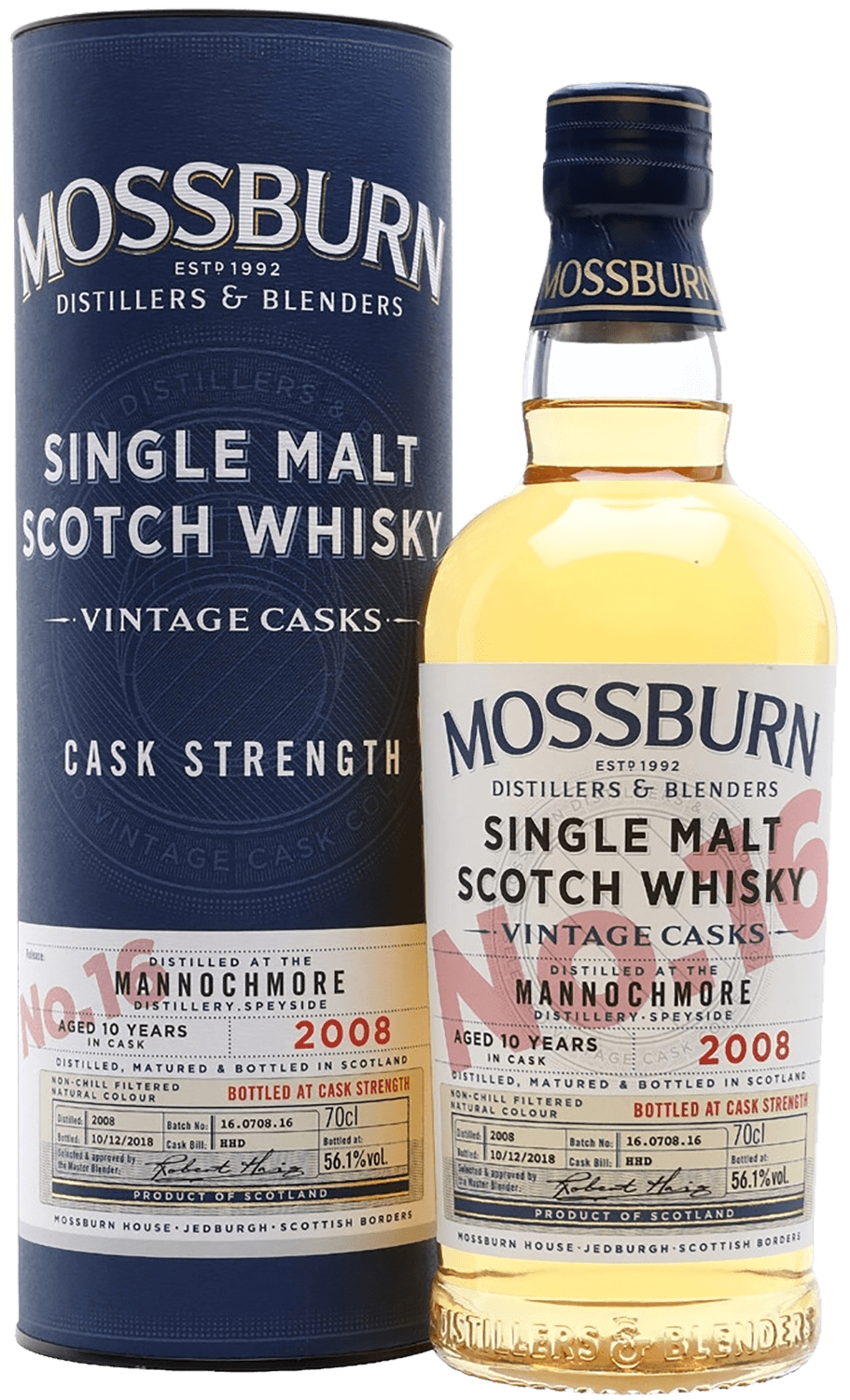Моссберн Винтадж Каскс No.16 Маннокмор солодовый виски в подарочной упаковке 0.7 л