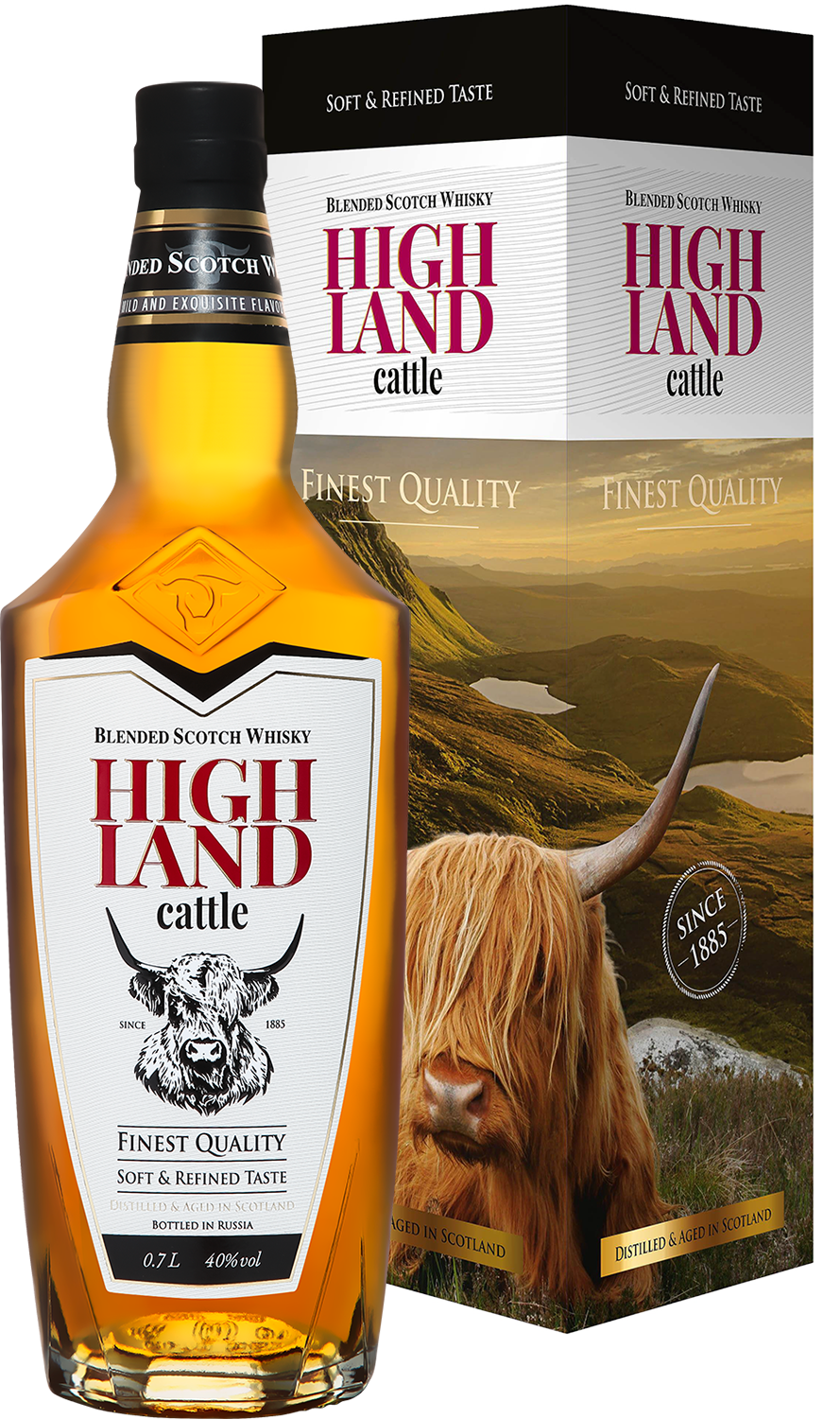 Хайлэнд Кэттл Блендед купажированный виски в подарочной упаковке 0.7 л