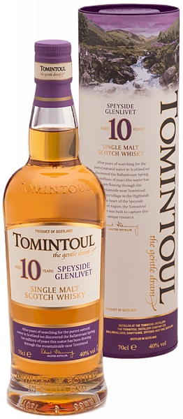 Tomintoul Speyside Glenlivet Single Malt Scotch Whisky 10 YO (gift box), 0.7л