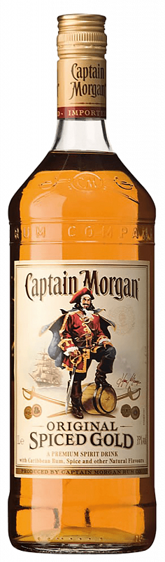 Капитан Морган Пряный Золотой спиртной напиток на основе рома 1 л