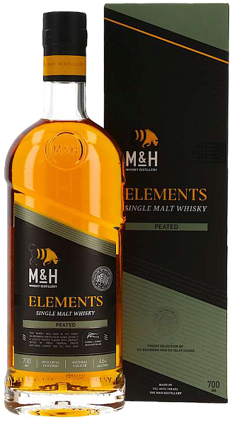 M&H Elements Peated Single Malt Whiskey (gift box), 0.7 л в Екатеринбурге