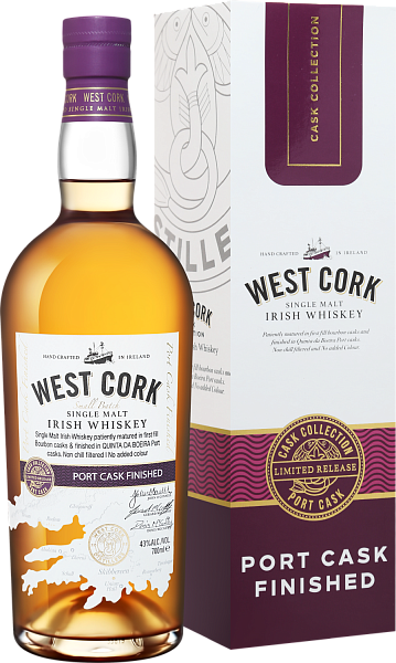 West Cork Small Batch Port Cask Finished Single Malt Irish Whiskey (gift box), 0.7 л в Екатеринбурге