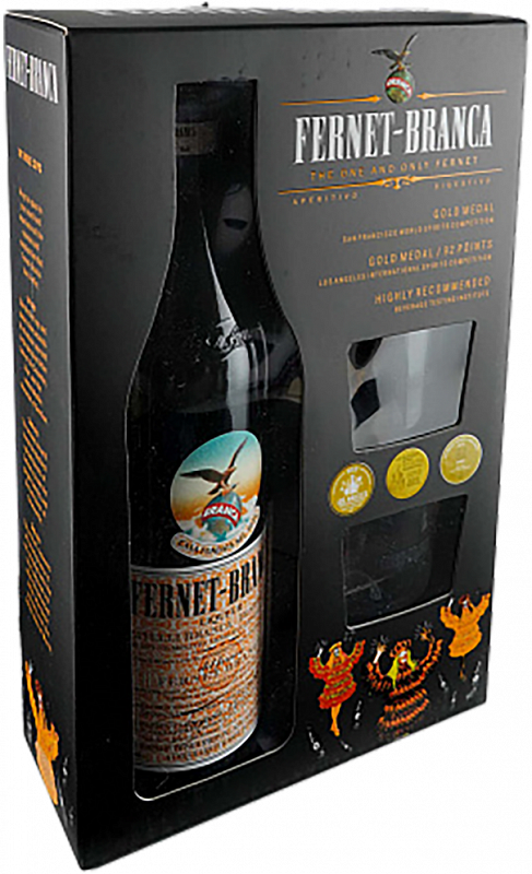 Фернет-Бранка в подарочной упаковке с 2 шотами 0.5 л