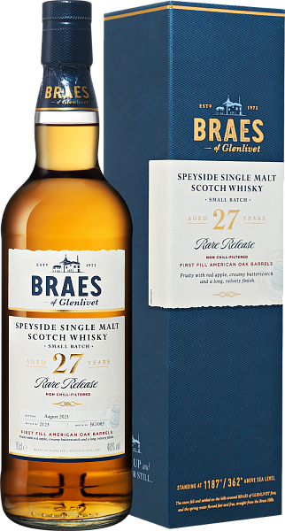 Braes of Glenlivet Speyside Small Batch Single Malt Scotch Whisky 27 y.o. (gift box), 0.7 л в Екатеринбурге