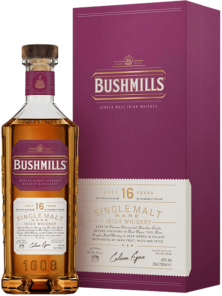 Виски Bushmills 16 Y.O. Single Malt Irish Whiskey (gift box), 0.7 л