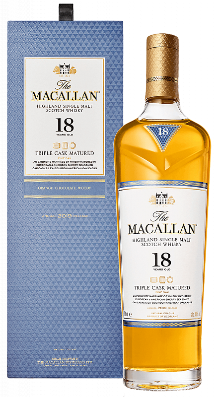 Макаллан Трипл Каск Мэйчурд 18 Лет Хайлэнд односолодовый шотландский виски в подарочной упаковке - 0.7 л